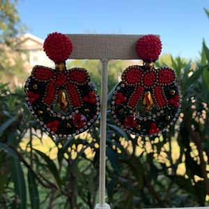 Christmas wreath earrings